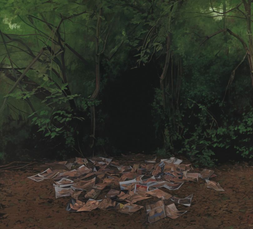 George Shaw, Möcht' ich zurücke wieder wanken, 2015-2016, Enamel on canvas, 178.5 × 198 cm. Credit: © Courtesy: The Artist and Wilkinson Gallery, London