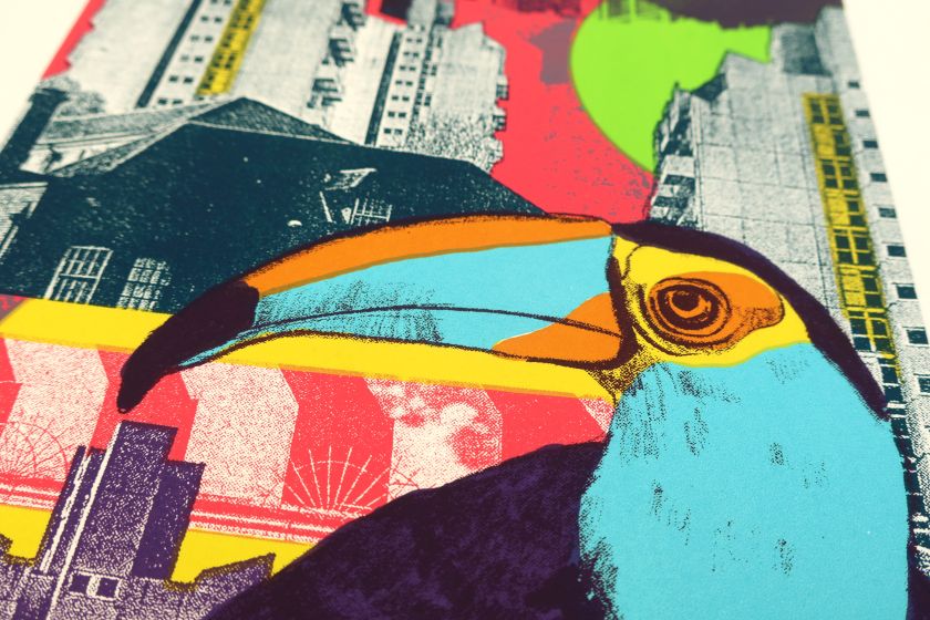 Melissa North's vibrant and eye-catching screen prints bring the urban jungle to life