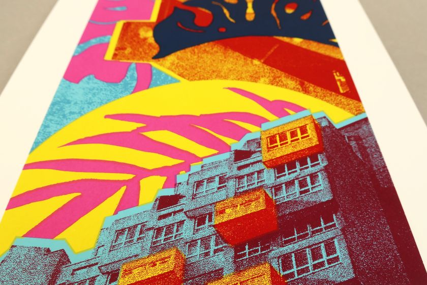 Melissa North's vibrant and eye-catching screen prints bring the urban jungle to life