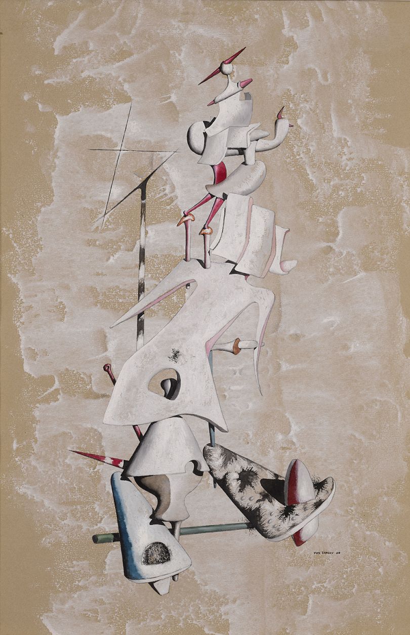 Yves Tanguy, La Grue des Sables,1946, Gouache on paper, 47.2 x 31.8 cm, Photo A.J Photographics Courtesy Olivier Malingue Gallery