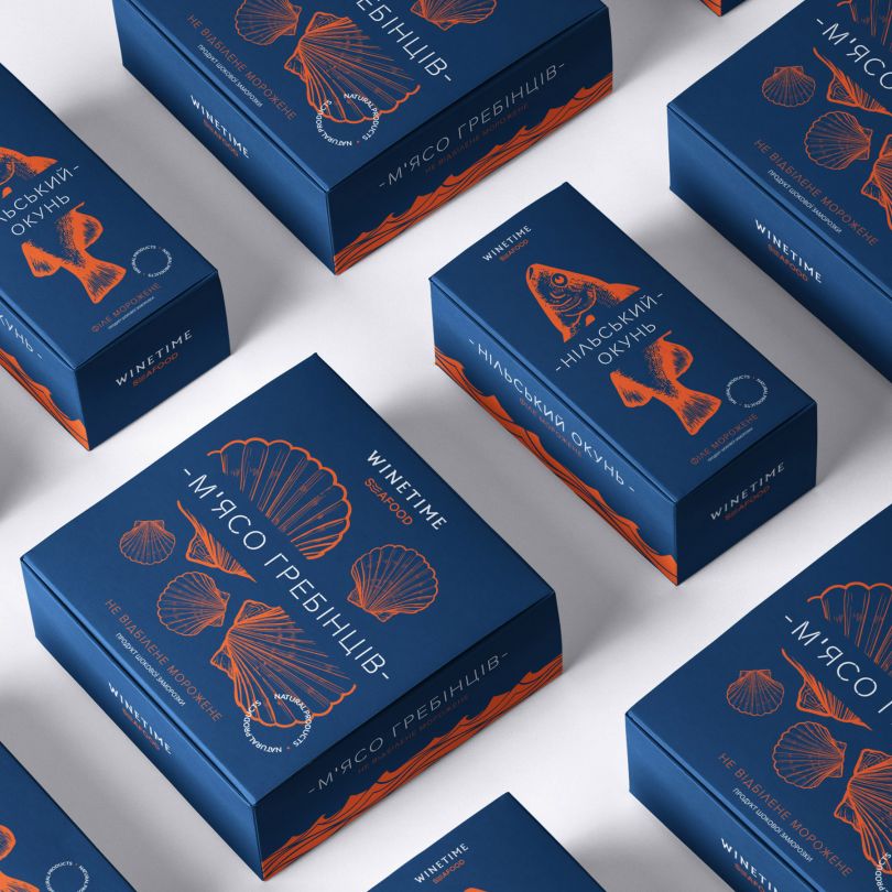Winetime Seafood by Olga Takhtarova, A' Design Award winner in Packaging Design, 2019 - 2020