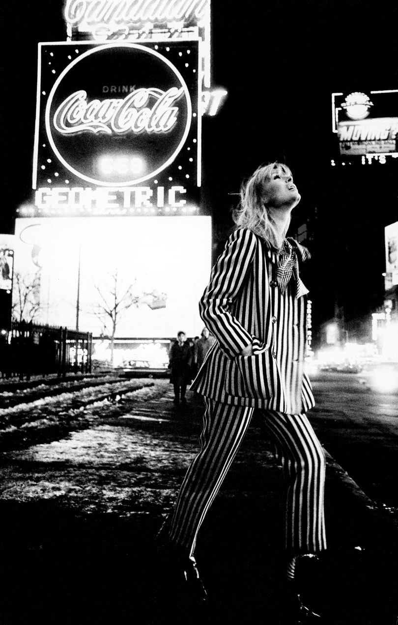 Nico in Times Square, New York, 1972. © Steve Schapiro, courtesy Howard Greenberg Gallery, New York