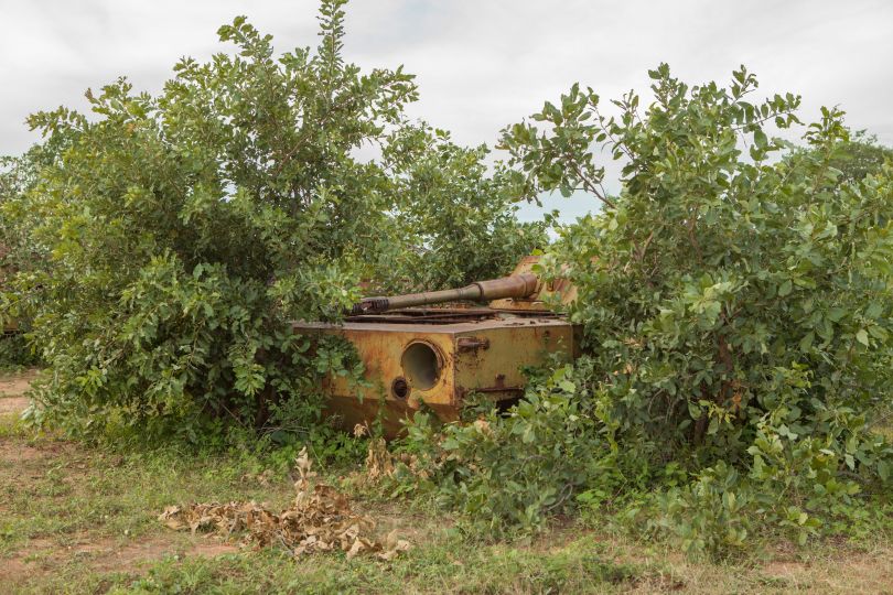 Cemetery of tanks, rusting since 1975, which were abandoned en route to Luanda for the proclamation of independence from Portugal