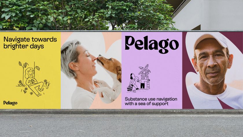 An optimistic new identity for Pelago to make 'substance use support' approachable and accessible