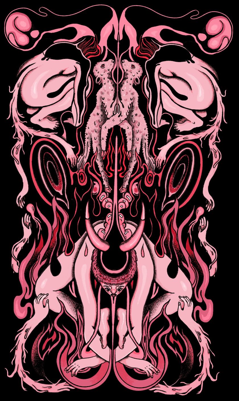 Eva Redamonti's detailed illustrations are a chaotic explosion of the whimsical and the surreal