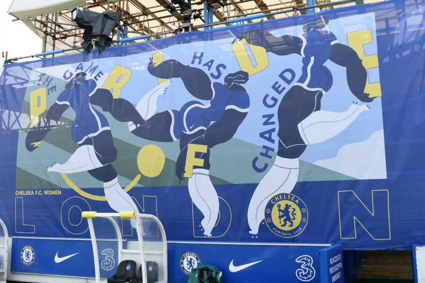 Kelly Anna creates bold female silhouettes for Chelsea FC Women’s club banner